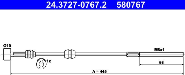 ATE 24.3727-0767.2 - Trose, Stāvbremžu sistēma xparts.lv
