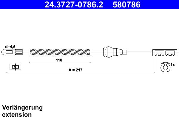 ATE 24.3727-0786.2 - Cable, parking brake xparts.lv
