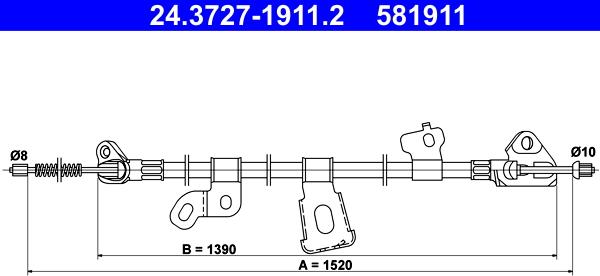 ATE 24.3727-1911.2 - Trose, Stāvbremžu sistēma xparts.lv