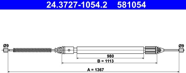 ATE 24.3727-1054.2 - Trose, Stāvbremžu sistēma xparts.lv