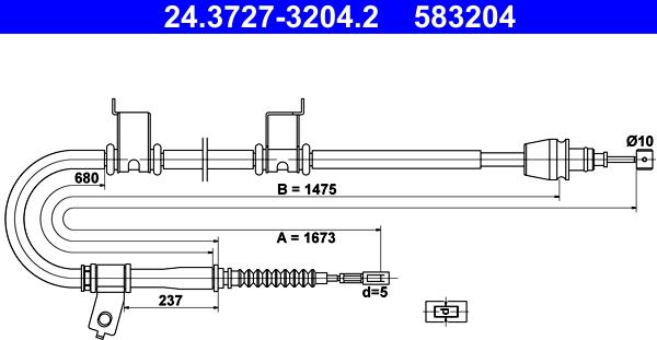 ATE 24.3727-3204.2 - Trose, Stāvbremžu sistēma xparts.lv