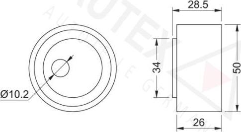 Autex 641371 - Deflection / Guide Pulley, v-ribbed belt xparts.lv