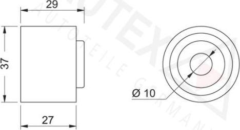 Autex 651244 - Deflection / Guide Pulley, v-ribbed belt xparts.lv