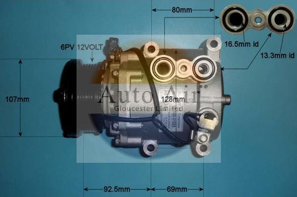 Auto Air Gloucester 14-0325P - Compressor, air conditioning xparts.lv