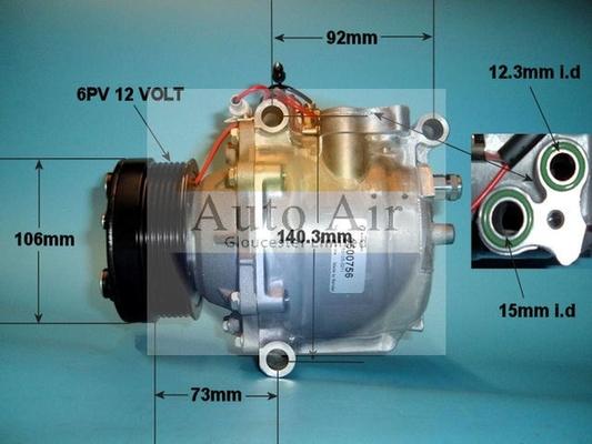 Auto Air Gloucester 14-1218 - Compressor, air conditioning xparts.lv