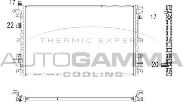 Autogamma 107284 - Radiator, engine cooling xparts.lv