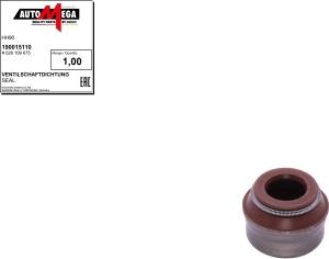 Automega 190015110 - Уплотнительное кольцо, стержень клапана xparts.lv