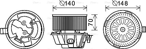 Ava Quality Cooling DA8012 - Interior Blower xparts.lv