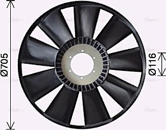 Ava Quality Cooling MNB117 - Fan, radiator xparts.lv