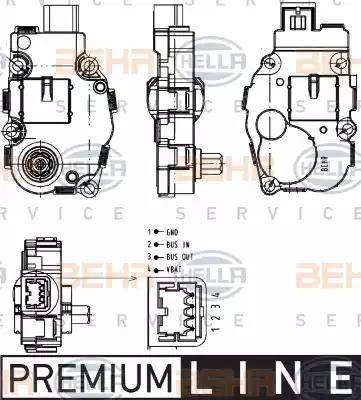 BEHR HELLA Service 6NW 351 344-041 - Регулировочный элемент, смесительный клапан xparts.lv