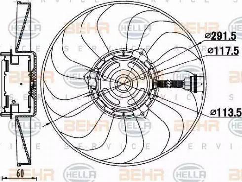 BEHR HELLA Service 8EW 351 039-781 - Вентилятор, охлаждение двигателя xparts.lv