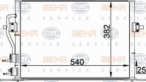 BEHR HELLA Service 8FC 351 035-584 - Kondensators, Gaisa kond. sistēma xparts.lv