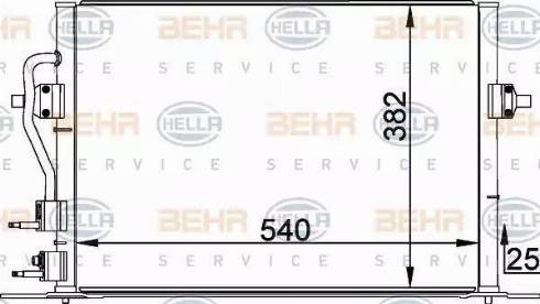 BEHR HELLA Service 8FC 351 035-581 - Kondensators, Gaisa kond. sistēma xparts.lv