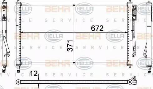 BEHR HELLA Service 8FC 351 037-474 - Kondensators, Gaisa kond. sistēma xparts.lv