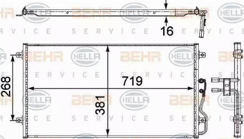 BEHR HELLA Service 8FC 351 303-701 - Kondensators, Gaisa kond. sistēma xparts.lv