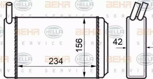 BEHR HELLA Service 8FH 351 024-211 - Heat Exchanger, interior heating xparts.lv