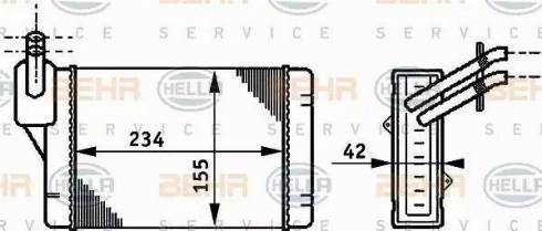 BEHR HELLA Service 8FH 351 311-011 - Heat Exchanger, interior heating xparts.lv