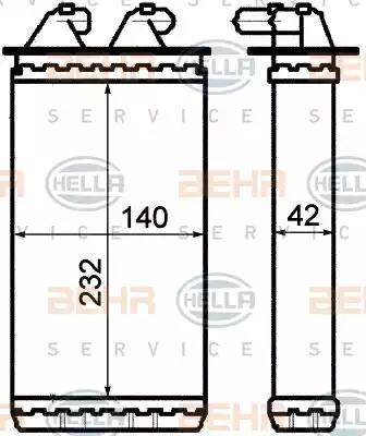 BEHR HELLA Service 8FH 351 313-201 - Теплообменник, отопление салона xparts.lv