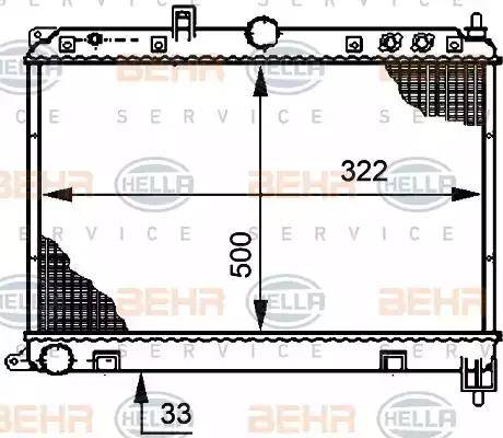 BEHR HELLA Service 8MK 376 708-581 - Radiators, Motora dzesēšanas sistēma xparts.lv