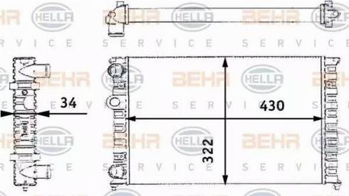 BEHR HELLA Service 8MK 376 713-744 - Radiatorius, variklio aušinimas xparts.lv