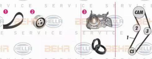 BEHR HELLA Service 8MP 376 801-881 - Water Pump & Timing Belt Set xparts.lv