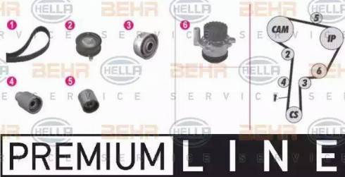BEHR HELLA Service 8MP 376 807-811 - Water Pump & Timing Belt Set xparts.lv