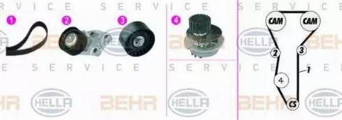 BEHR HELLA Service 8MP 376 815-891 - Water Pump & Timing Belt Set xparts.lv