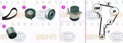 BEHR HELLA Service 8MP 376 815-871 - Water Pump & Timing Belt Set xparts.lv