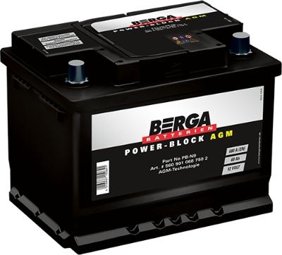 BERGA 5609010687502 - Стартерная аккумуляторная батарея, АКБ xparts.lv