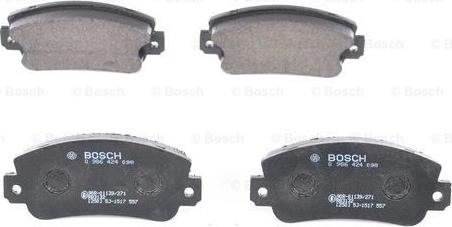 BOSCH 0 986 424 098 - Brake Pad Set, disc brake xparts.lv