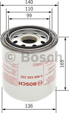 BOSCH 0 986 628 255 - Air Dryer Cartridge, compressed-air system xparts.lv