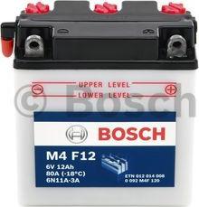 BOSCH 0 092 M4F 120 - Стартерная аккумуляторная батарея, АКБ xparts.lv