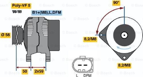 BOSCH 0 124 315 006 - Alternator xparts.lv