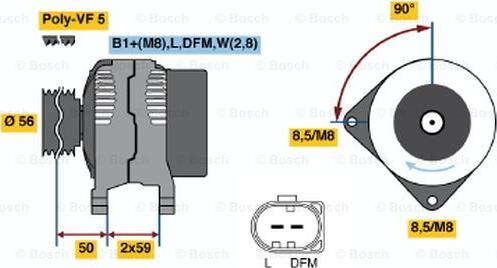 BOSCH 0 124 315 012 - Alternator xparts.lv