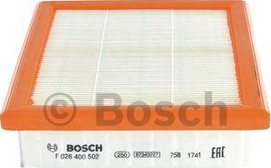 BOSCH F 026 400 502 - Gaisa filtrs xparts.lv