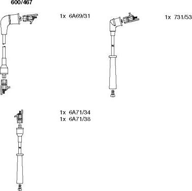Bremi 600/467 - Комплект проводов зажигания xparts.lv