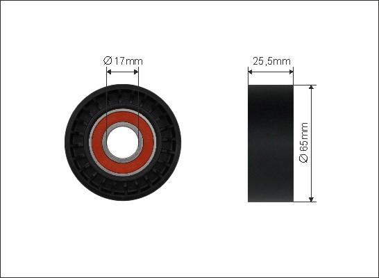 Caffaro 500595 - Deflection / Guide Pulley, v-ribbed belt xparts.lv