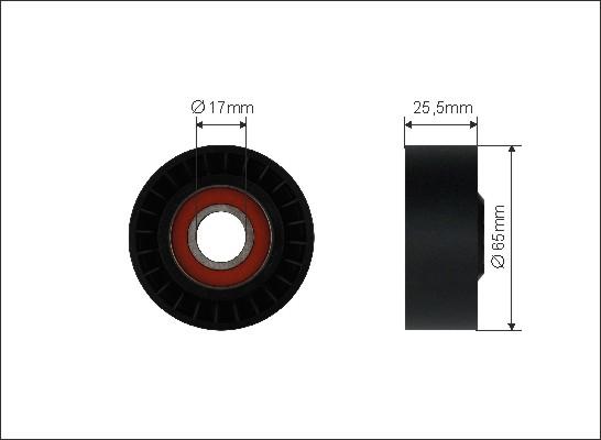 Caffaro 500025 - Deflection / Guide Pulley, v-ribbed belt xparts.lv