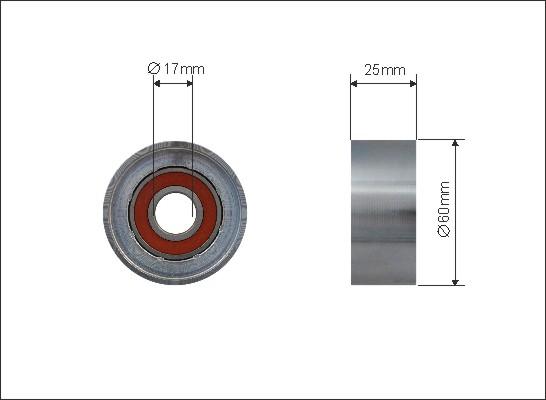 Caffaro 500172 - Deflection / Guide Pulley, v-ribbed belt xparts.lv