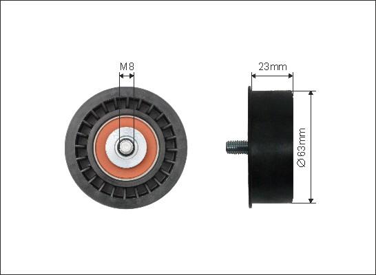 Caffaro 14-18 - Deflection / Guide Pulley, timing belt xparts.lv