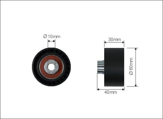 Caffaro 23-44 - Deflection / Guide Pulley, timing belt xparts.lv