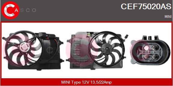 Casco CEF75020AS - Elektromotors, Dzes. sist. radiatora ventilators xparts.lv