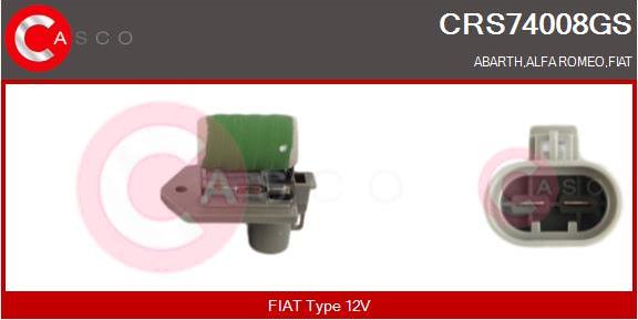 Casco CRS74008GS - Дополнительный резистор, электромотор - вентилятор радиатора xparts.lv