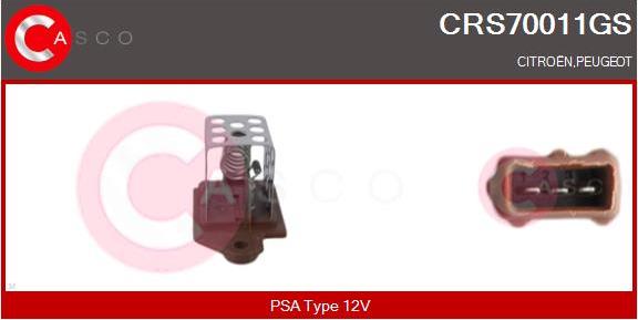 Casco CRS70011GS - Papildus rezistors, Elektromotors-Radiatora ventilators xparts.lv