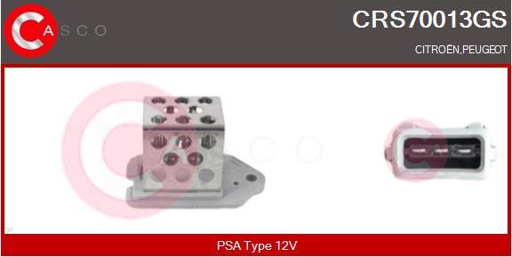 Casco CRS70013GS - Papildus rezistors, Elektromotors-Radiatora ventilators xparts.lv