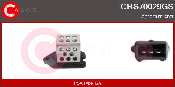 Casco CRS70029GS - Papildus rezistors, Elektromotors-Radiatora ventilators xparts.lv