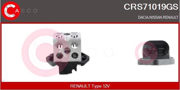 Casco CRS71019GS - Papildus rezistors, Elektromotors-Radiatora ventilators xparts.lv