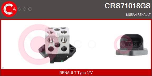 Casco CRS71018GS - Papildus rezistors, Elektromotors-Radiatora ventilators xparts.lv