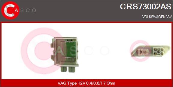Casco CRS73002AS - Rezistors, Salona ventilators xparts.lv
