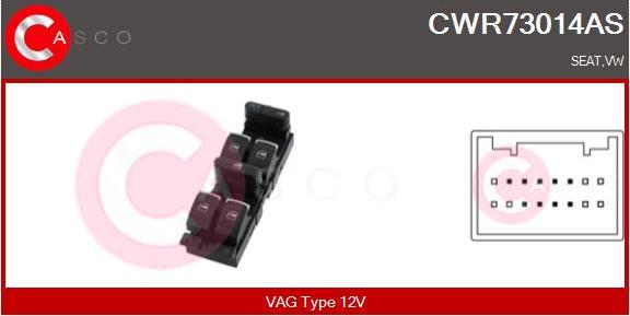 Casco CWR73014AS - Выключатель, стеклоподъемник xparts.lv
